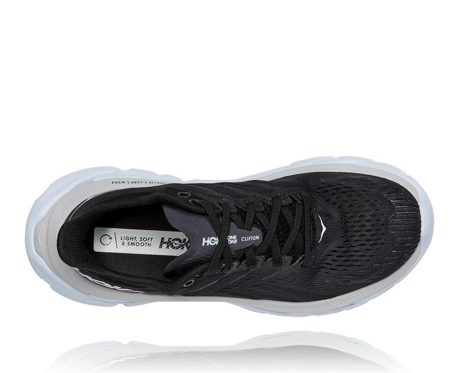 Hoka One One Running Shoes Mens Black/White - Clifton Edge - 89521SCMA